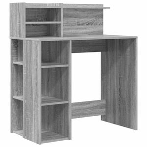 vidaXL Skrivebord Gr&aring; Sonoma Konstruert tre 90 x 48 x 101,5 cm
