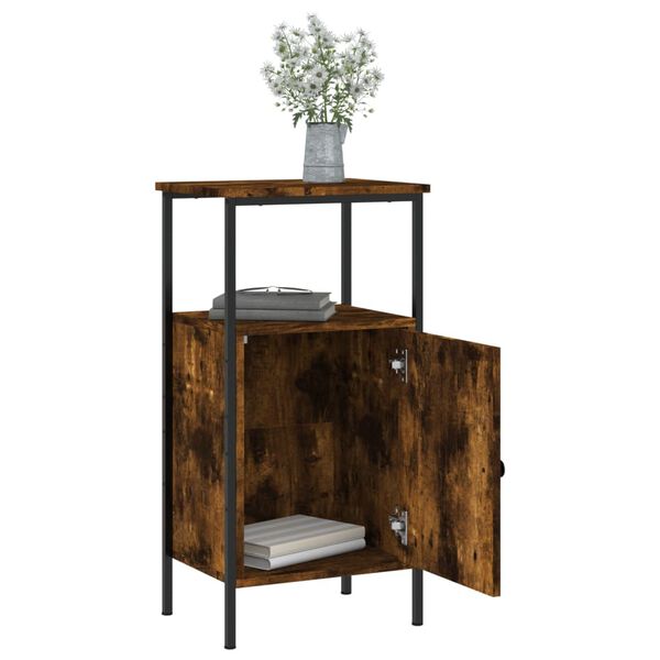 vidaXL Nattbord 2 stk røkt eik 41x31x80 cm konstruert tre