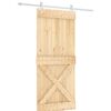 vidaXL Skyved&oslash;r Naturlig og Hvit 90 x 210 cm Massiv Furu Tre