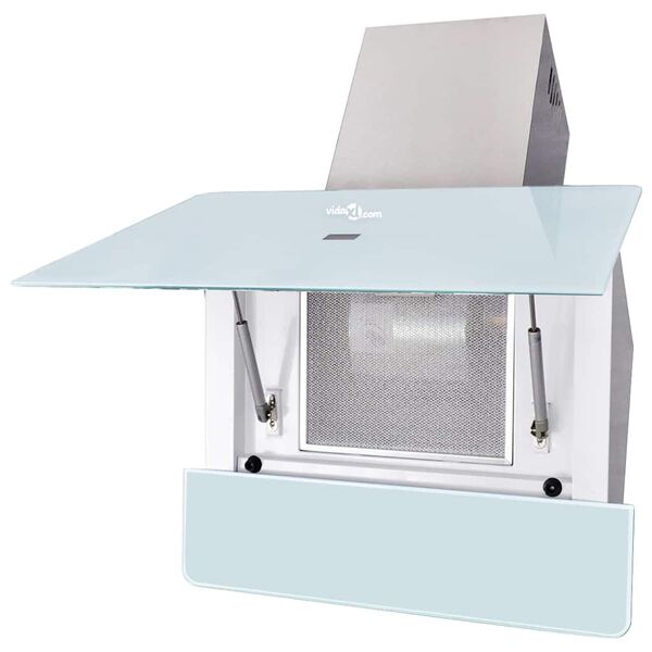 vidaXL Kj&oslash;kkenvifte herdet glass hvit 600 mm