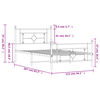 vidaXL Sengeramme i metall med hode- og fotgavl hvit 107x203 cm