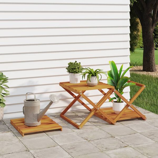 vidaXL Sammenleggbar hylle 3 lag brun 43x31x63 cm heltre akasie