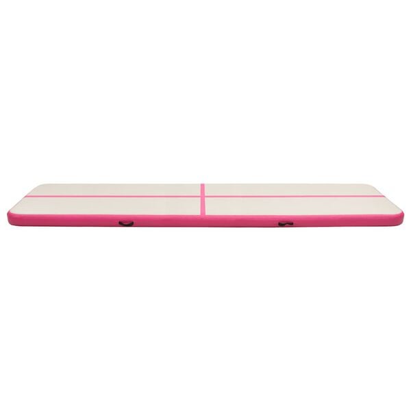 vidaXL Oppbl&aring;sbar gymnastikkmatte med pumpe 800x100x15 cm PVC rosa