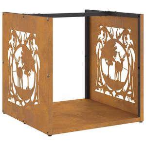 vidaXL Vedstativ 40x40x40 cm oksidert stål