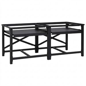 vidaXL Vaskemaskin Pedestal 2 stk. Svart 120 x 56 x 52 cm St&aring;l
