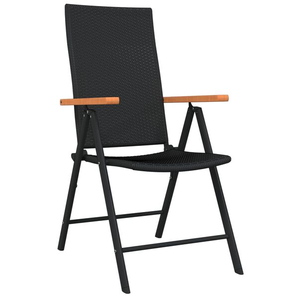 vidaXL Utendørs spisestue 5 deler svart