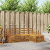 vidaXL Sofasett 4 pcs Naturlig Solid akasietre