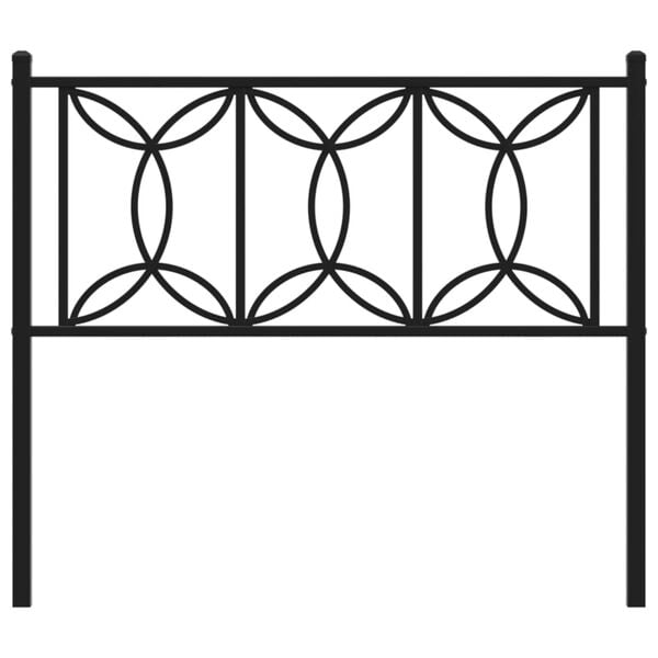 vidaXL Utskiftbar sengegavl i metall svart 100 cm