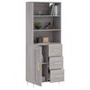 vidaXL Highboard gr&aring; sonoma 69,5x34x180 cm konstruert tre
