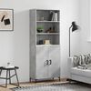 vidaXL Highboard betonggr&aring; 69,5x34x180 cm konstruert tre