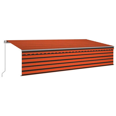 vidaXL Manuell uttrekkbar markise med persienne 6x3 m oransje og brun