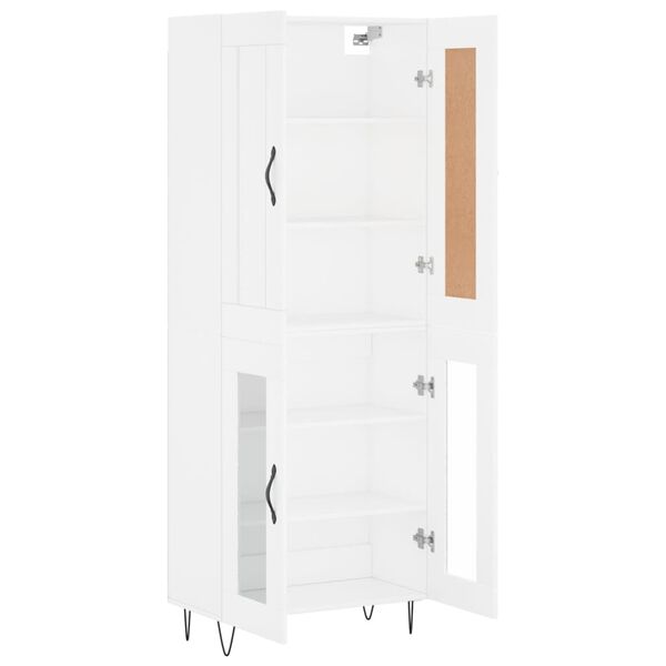 vidaXL Highboard hvit 69,5x34x180 cm konstruert tre