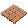 vidaXL Terrasseflis 11 stk. teak 30 x 30 cm WPC