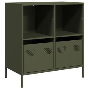 vidaXL Skjenk olivengr&oslash;nn 68x39x73,5 cm kaldvalset st&aring;l