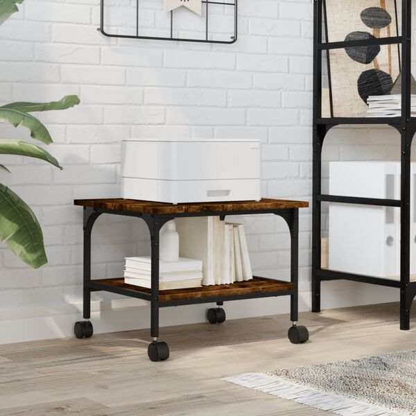 vidaXL Skriverbord 2 hyller r&oslash;kt eik 50x40x38 cm konstruert tre