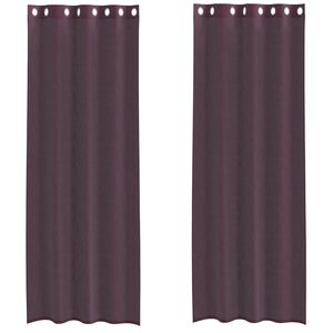 vidaXL Voilegardiner med grommets 2 stk lilla 140x300 cm