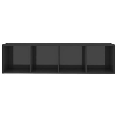 vidaXL TV-benk høyglans grå 142,5x35x36,5 cm sponplate
