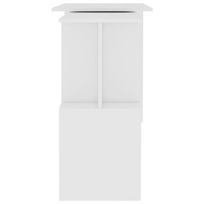 vidaXL Hjørneskrivebord hvit 200x50x76 cm sponplate