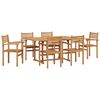 vidaXL Hage Spisegruppe 7 pcs Naturlig Solid teaktre