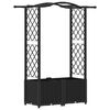 vidaXL Hevet Bed med Trellis og Tak Svart 125 x 40 x 138 cm PP