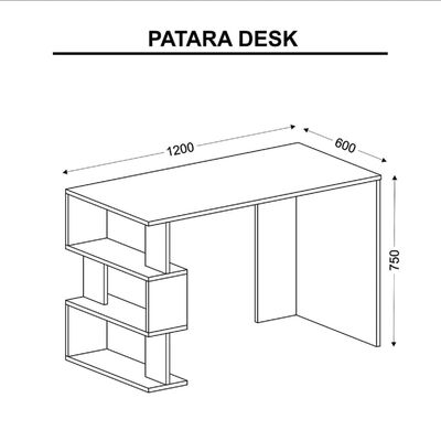 Homemania PC-bord Patara 120x60x75 cm hvit og valnøtt