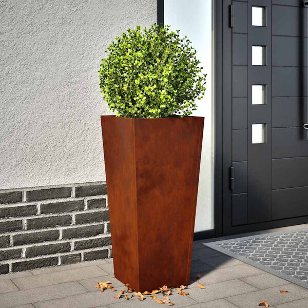 vidaXL Hageplanter 2 stk 35x35x75 cm oksidert st&aring;l