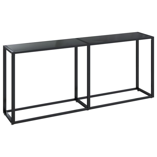 vidaXL Konsollbord svart 180x35x75,5 cm herdet glass
