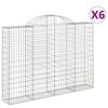 vidaXL Gabionkurver buede 6 stk 200x30x140/160 cm galvanisert jern