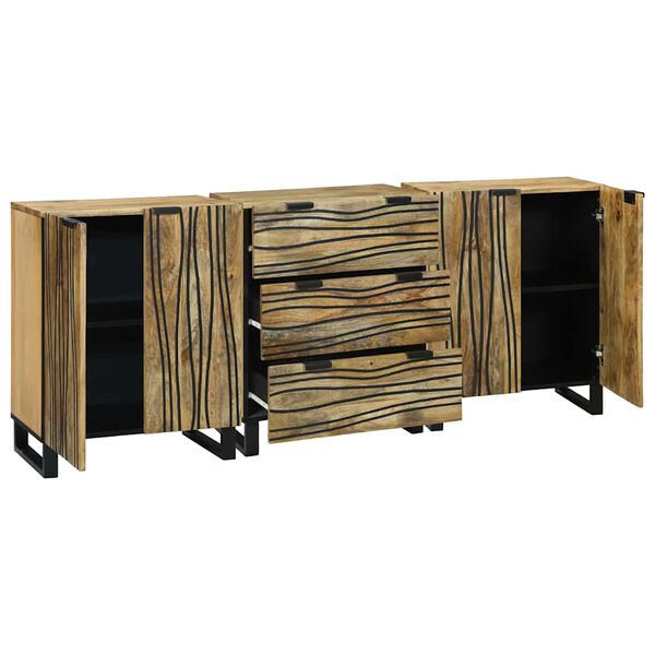 vidaXL Baderomsinnredningssett med skuff 3 pcs Brun Konstruert tre