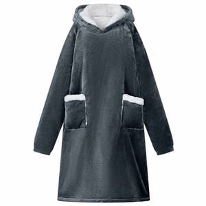 vidaXL Teppe-hettegenser Marinebl&aring; L Fleece og Flanell