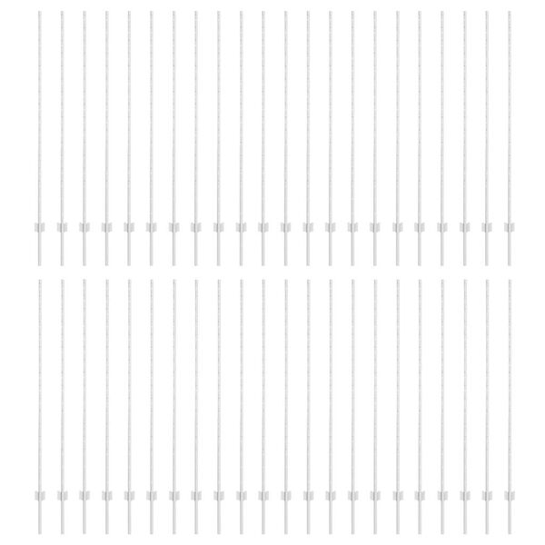 vidaXL Gjerdepunkter 88 pcs s&oslash;lv 200 cm St&aring;l