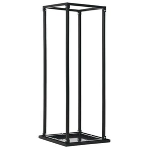 vidaXL Vedstativ med base svart 37x37x113 cm st&aring;l