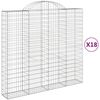 vidaXL Gabionkurver buede 18 stk 200x50x180/200 cm galvanisert jern