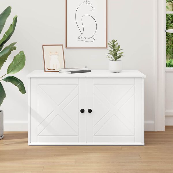 vidaXL Katt Hus Hvit 85 x 55 x 50,5 cm Konstruert tre