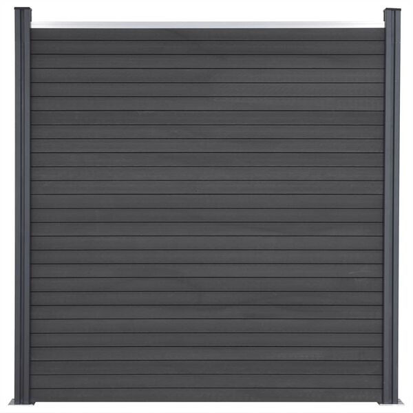 vidaXL Gjerdepanelsett grå 180x186 cm WPC