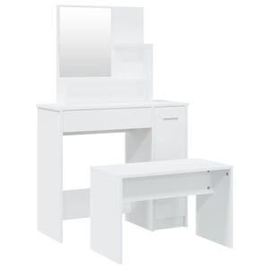 vidaXL Sminkebordsett hvit 86,5x35x136 cm