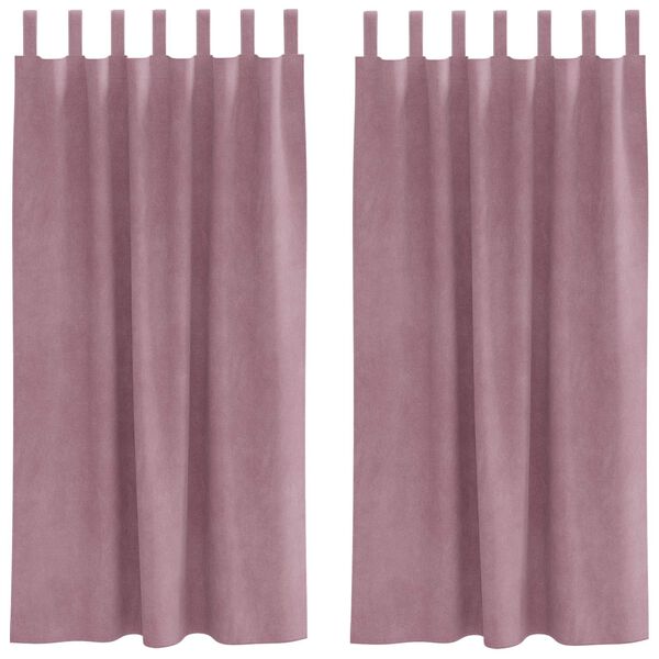vidaXL Blendingsgardiner 2 pcs Mørk rosa 140 x 175 cm Fløyel