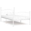 vidaXL Sengeramme med spilebase hvit metall 100x200 cm