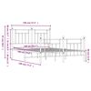 vidaXL Sengeramme i metall med hode- og fotgavl svart 140x190 cm