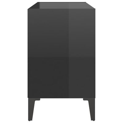 vidaXL TV-benk med metallben høyglans svart 69,5x30x50 cm