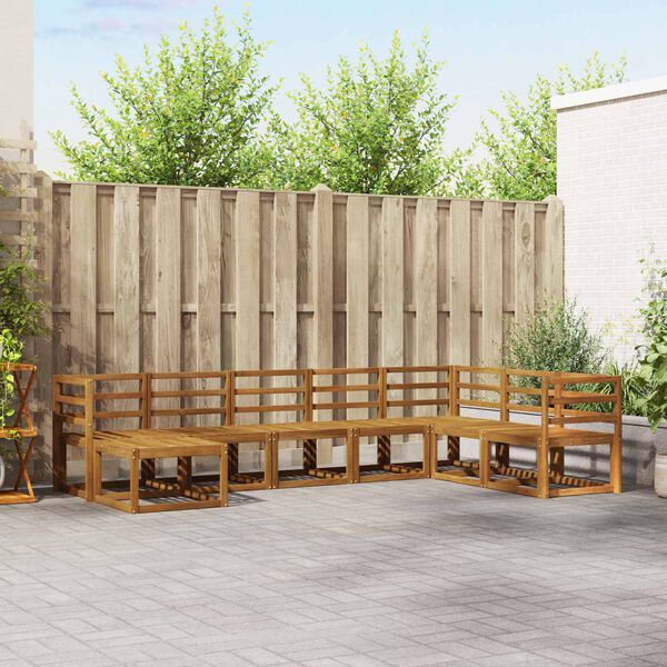 vidaXL Utend&oslash;rs sofa-sett 8 pcs Naturlig Solid akasietre