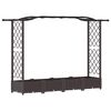 vidaXL Hevet Bed med Trellis og Tak Brun 207 x 40 x 123 cm PP