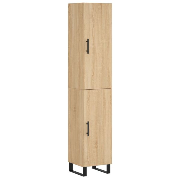 vidaXL Highboard sonoma eik 34,5x34x180 cm konstruert tre