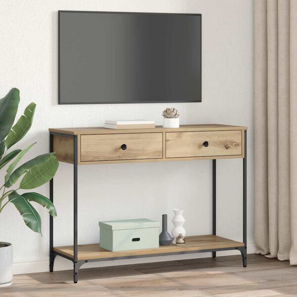 vidaXL Konsollbord Artisan Eik 100 x 34,5 x 75 cm Konstruert tre