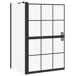 vidaXL Bade dusjvegg Svart og gjennomsiktig 80 x 68 x 128 cm