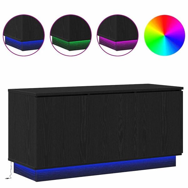 vidaXL TV-skap Svart Eik 100 x 38 x 49 cm Konstruert tre