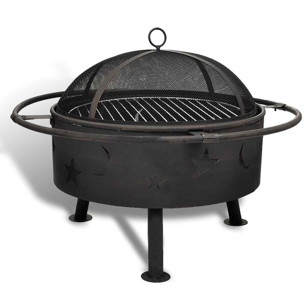 vidaXL Brannskala M&aring;ne Svart 82 x 82 x 64 cm St&aring;l