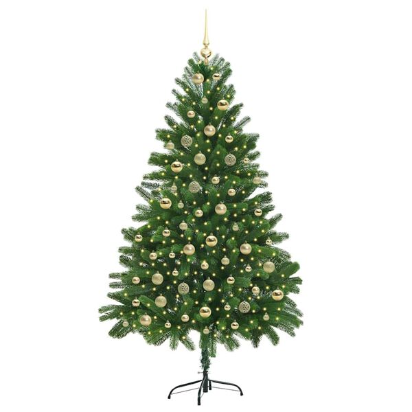 vidaXL Juletre med 300 LED med stativ grønn 180 cm PE