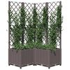 vidaXL Plantekasse med espalier brun 80x80x136 cm PP