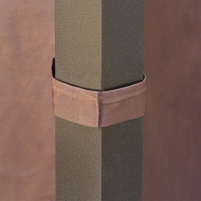 vidaXL Lysthus med gardiner aluminium brun 310x270x265 cm